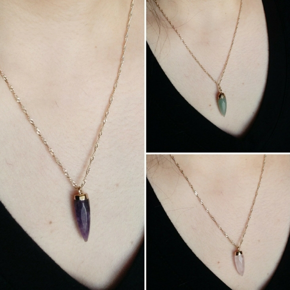 Natural crystal bullet necklace - Picture 2 of 4